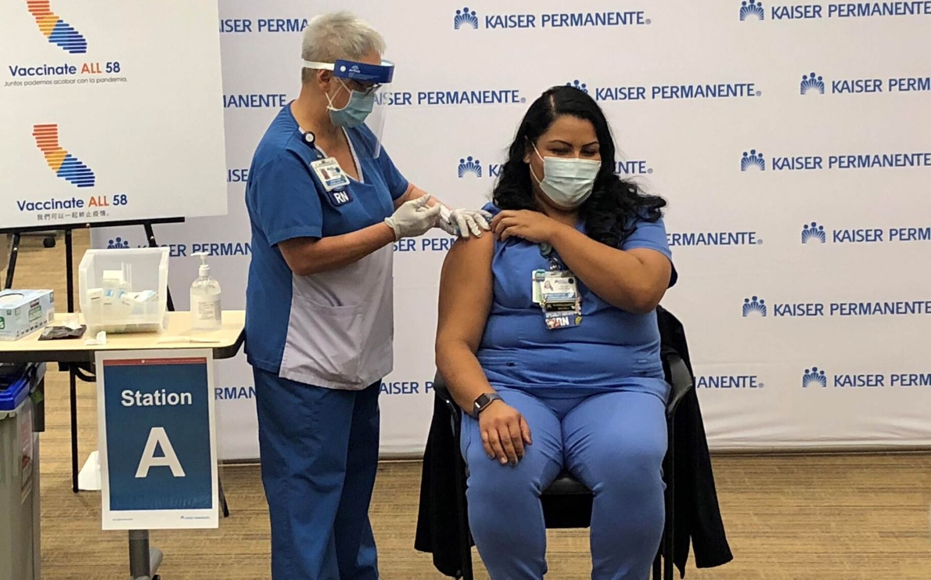 One of the first COVID vaccine shots